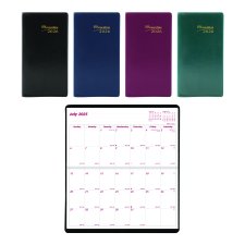 Blueline® Essential Monthly Pocket Planners, 6-1/2" x 3-1/2", Bilingual, Assorted Colours