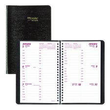 Brownline® Essential Weekly Diary, 8" x 5", Black