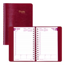 Brownline® Essential Daily Diary, 8" x 5", Red