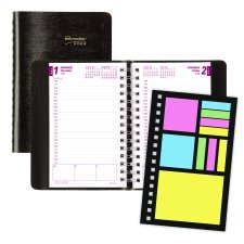 Brownline® Essential PlannerPlus Daily Diary, 8" x 5", Black