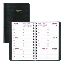 Brownline® Essential Weekly Diary, 8" x 5", Black