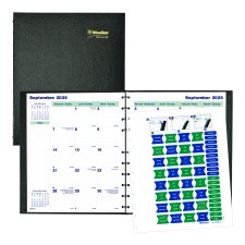 Blueline® MiracleBind CoilPro Monthly Planner, 11" x 9-1/16", Bilingual, Black