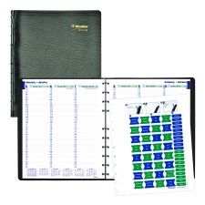 Blueline® MiracleBind Weekly Planner, 11" x 9-1/16", Bilingual, Black