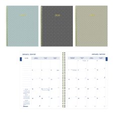 Blueline® Minimalist Monthly Planner, 11" x 8-1/2", Bilingual, Assorted Colours