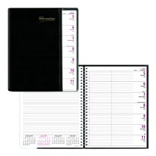 Brownline® Pre-Vu Weekly Planner, 11" x 8-1/2", Bilingual, Black