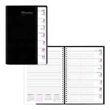 Brownline® Pre-Vu Weekly Planner, 8-1/2" x 6-3/4", Bilingual, Black