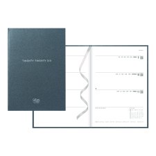 Letts® Titanium Weekly Planner, Hard Metallic Cover, 8-1/4" x 5-7/8", Multilingual, Charcoal
