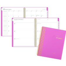 Cambridge® WorkStyle Balance Weekly/Monthly Planner, 11" x 9", Bilingual, Cosmetic Pink