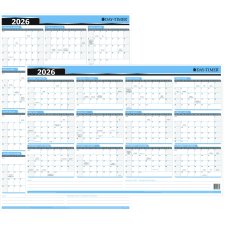 Day-Timer® Reversible Flexible Planner Seasonal/Horizontal, 24" x 36", Bilingual
