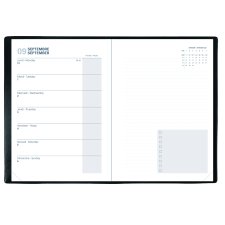 Quo Vadis Note 21 Weekly Diary, 8-1/4� x 6�, Bilingual, Black