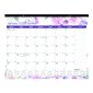Blueline® Monthly Desk Pad, 22" x 17", Bilingual, Floral Design