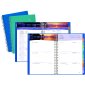 Mead® Tropical Weekly Poly Fashion Planner, 5-7/8" x 8-1/4", Bilingual, Assorted Blue