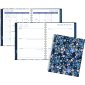 Mead® Caprice Floral Collection Weekly/Monthly Planner, 11" x 9", Bilingual, Blue