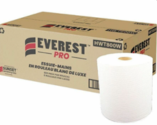 Everest Pro Roll Towels, Hardwound, White, 8"x800'