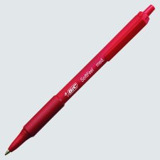 Bic® SoftFeel® Retractable Ball Point Pen, Medium Point, Red, 12/bx