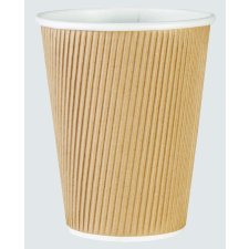 Genuine Joe Ripple Cups, 12 oz, Brown, 25/pkg