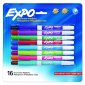 Expo Low Odour Dry Erase Markers, Fine Tip,  Assorted, 16/pkg