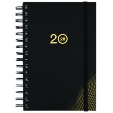 Basics® Daily Diary, 8" x 5", Bilingual, Black