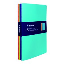 Blueline Notebooks, Ruled, 8-1/4" x 5-3/4", 64 pages, Assorted Colours, 5/pkg