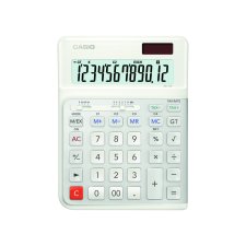 Casio® JE-12E-WE Ergonomic Premuim Desk Calculator, 12 digits, White