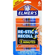 Elmer's Re-Stick Glue Sticks, 8 g, 6/pkg