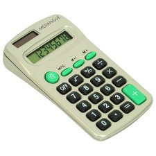 Merangue Handheld Calculator, 8 digits, 2-1/2" x 4-1/2" x 3/4", Silver