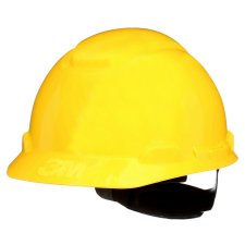 3M Ratchet Adustment Hard Hat, Cap Style, Non-Vented, Yellow