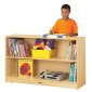 Jonti-Craft Low Adjustable Mobile Straight-Shelf with See Thru Back
