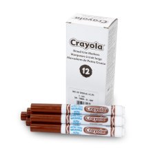 Crayola® Markers, Brown, 12/bx