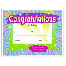 Trend® Colourful Classics Congratulations Certificates, 30/pkg