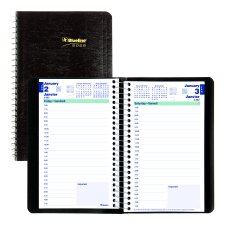 Blueline&reg; Essential Daily Diary, 8" x 5", Bilingual, Black