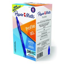Paper Mate&reg; Profile&reg; Gel Retractable Pens, 0.7mm, Blue, 36/bx