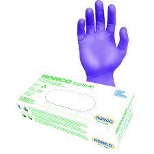 RONCO Earth Biodegradable Nitrile Examination Gloves, Large, Violet, 100/bx