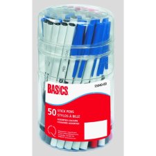 Basics&reg; Stick Pens, Medium, Assorted, 50/tub