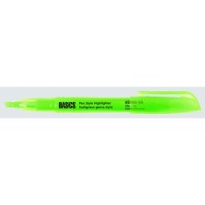 Basics&reg; Pen Style Highlighters, Green, 12/bx