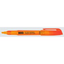 Basics&reg; Pen Style Highlighters, Orange, 12/bx