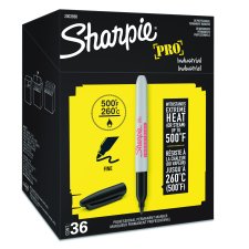 Sharpie&reg; Industrial Permanent Markers, Black, 36/bx