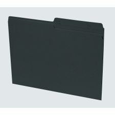 Basics&reg; Coloured Reversible File Folders, Letter, Black, 100/bx