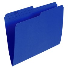 Basics&reg; Coloured Reversible File Folders, Letter, Dark Blue, 100/bx