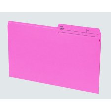 Basics&reg; Coloured Reversible File Folders, Legal, Pink, 100/bx