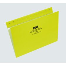 Basics&reg; Coloured Hanging Folders, Letter, Yellow, 25/bx