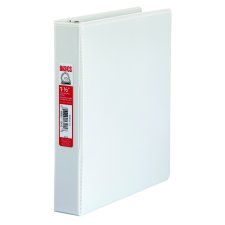 Basics&reg; Customizable D-Ring Binder, 1-1/2", White