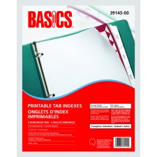 Basics&reg; Printable Tab Indexes, 5 Tabs, 5 sets/pkg
