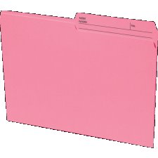 Basics&reg; Coloured Reversible File Folders, Letter, Pink, 100/box