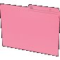 Basics&reg; Coloured Reversible File Folders, Letter, Pink, 100/box