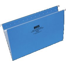 Basics&reg; Coloured Hanging Folders, Legal, Blue, 25/box