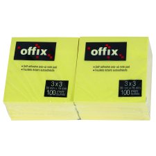 Offix&reg; Pop-up Notes, 3" x 3", Yellow, 12/pkg