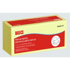 Basics&reg; Pop-up Notes, 3" x 3", Yellow, 12/pkg