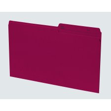 Basics&reg; Coloured Reversible File Folders, Legal, Burgundy, 100/bx
