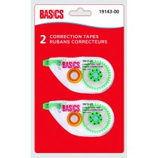 Basics&reg; Correction Tape, 2/pkg